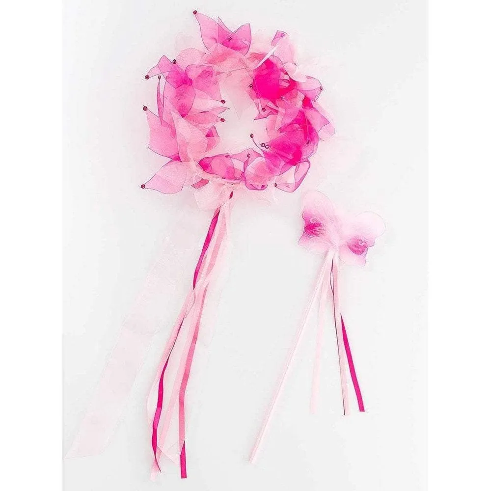 Little Adventures Hot Pink/Light Pink Fairy Halo & Wand