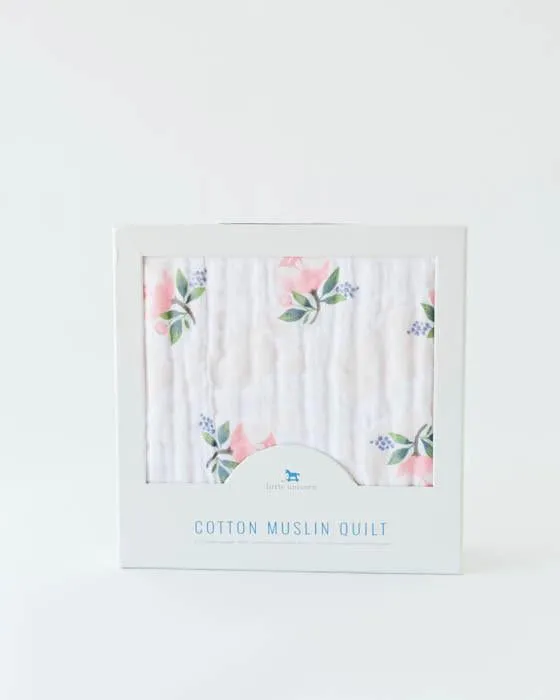 Little Unicorn - Muslin Blanket - Watercolor Rose