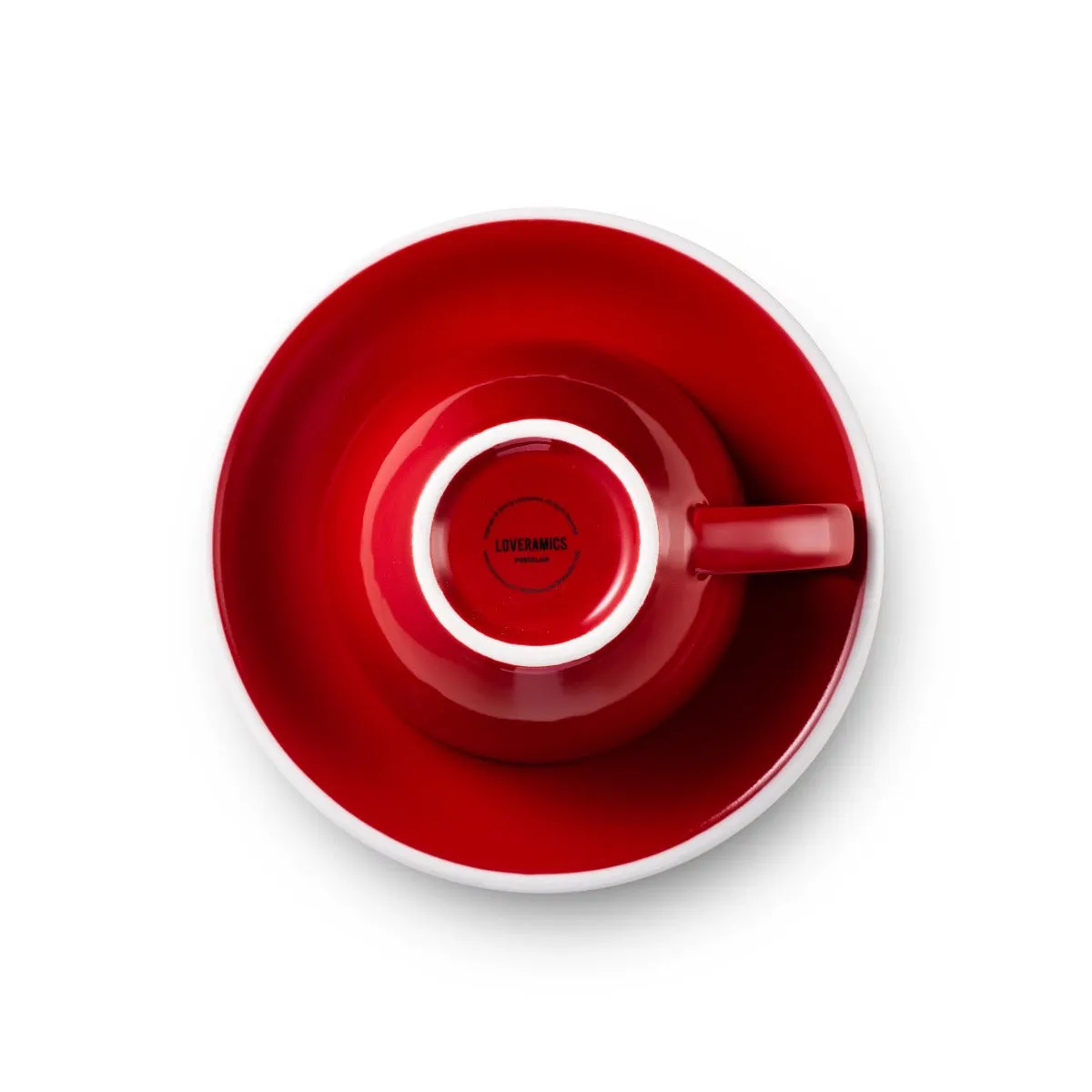 Loveramics Egg Style Cappuccino Cup & Saucer - Red (6.7oz/200ml)