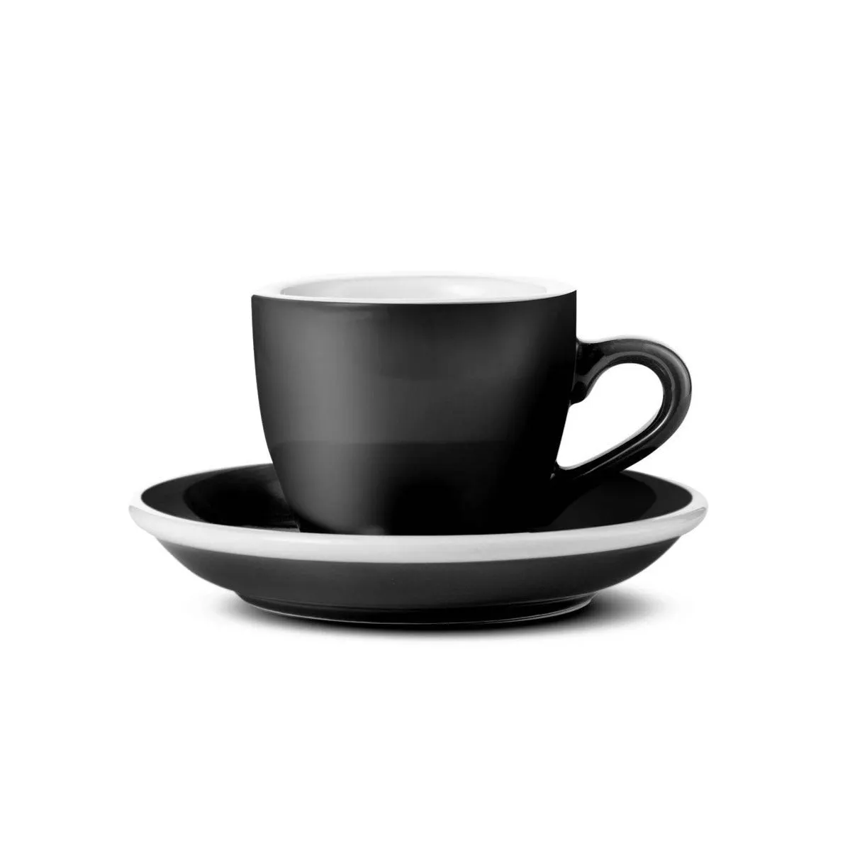 Loveramics Egg Style Espresso Cup & Saucer - Black (2.7oz/80ml)