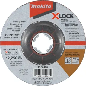 Makita X-LOCK E-00468 Grinding Wheel, 5 in Dia, 1/4 in Thick, 7/8 in Arbor, 36 Grit, Coarse :EA: QUANTITY: 1