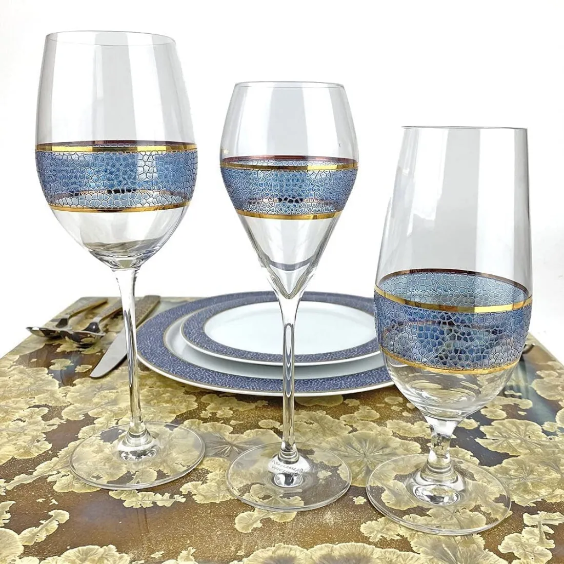 Michael Wainwright Panthera Indigo Wine Glasses, Set of 2