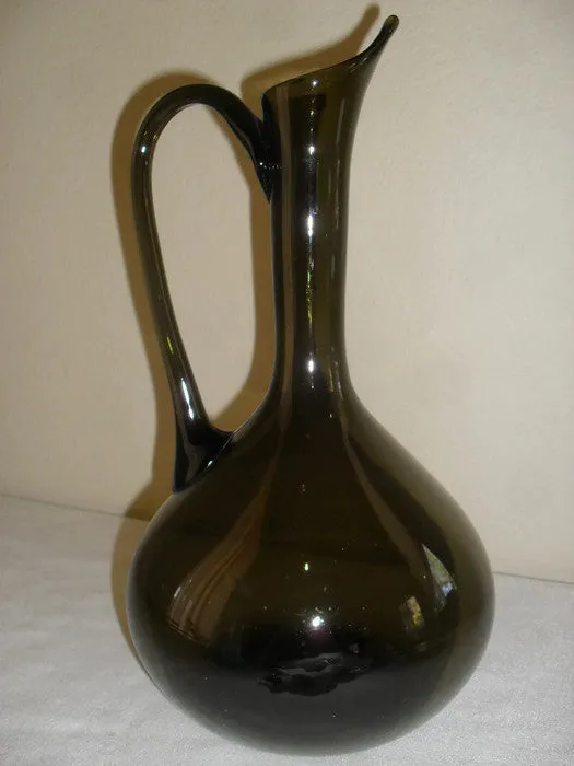 Mid Century Modern BLENKO Smoked Blown GLASS DECANTER c 1960's