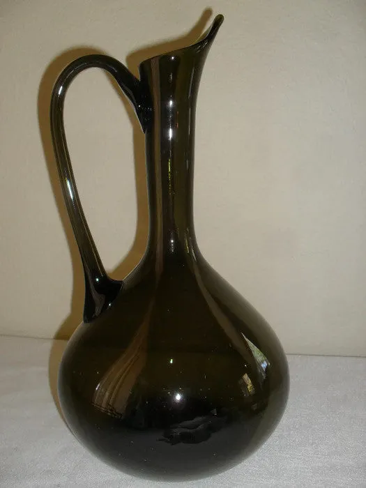 Mid Century Modern BLENKO Smoked Blown GLASS DECANTER c 1960's