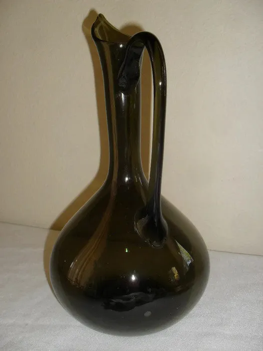 Mid Century Modern BLENKO Smoked Blown GLASS DECANTER c 1960's