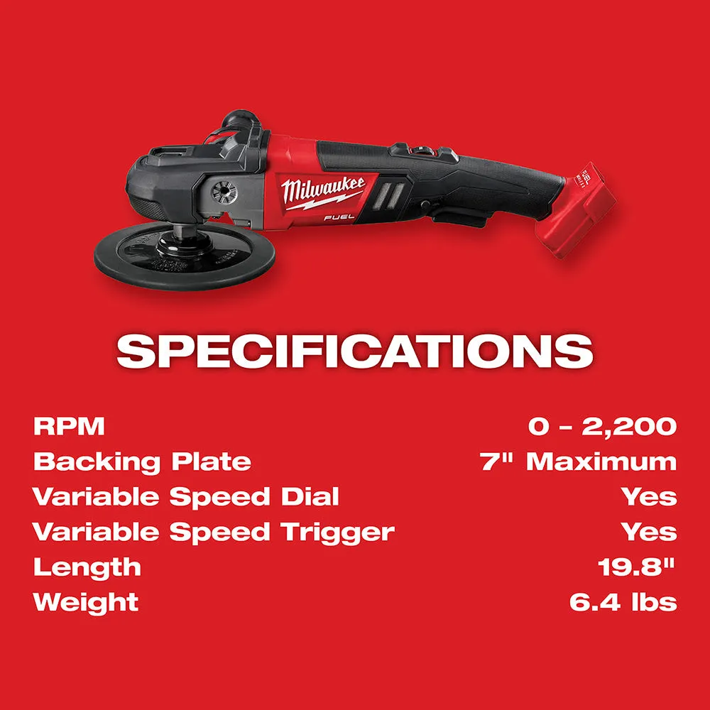 Milwaukee 2738-20 M18 FUEL 7" Variable Speed Polisher Bare Tool