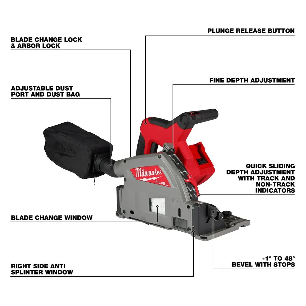 Milwaukee 2831-20 M18 FUEL 6-1/2" Plunge Track Saw