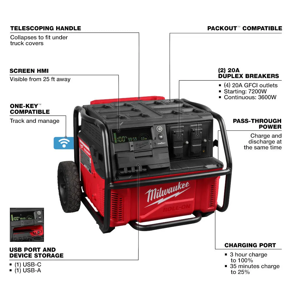 Milwaukee 3300R ROLL-ON 7200W/3600W 2.5kWh Power Supply