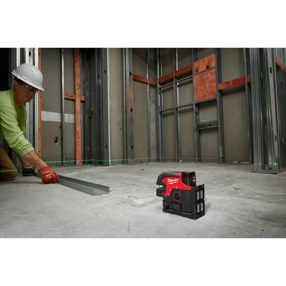 Milwaukee 3624-20 M12 Green Laser - Cross Line & 4-Points