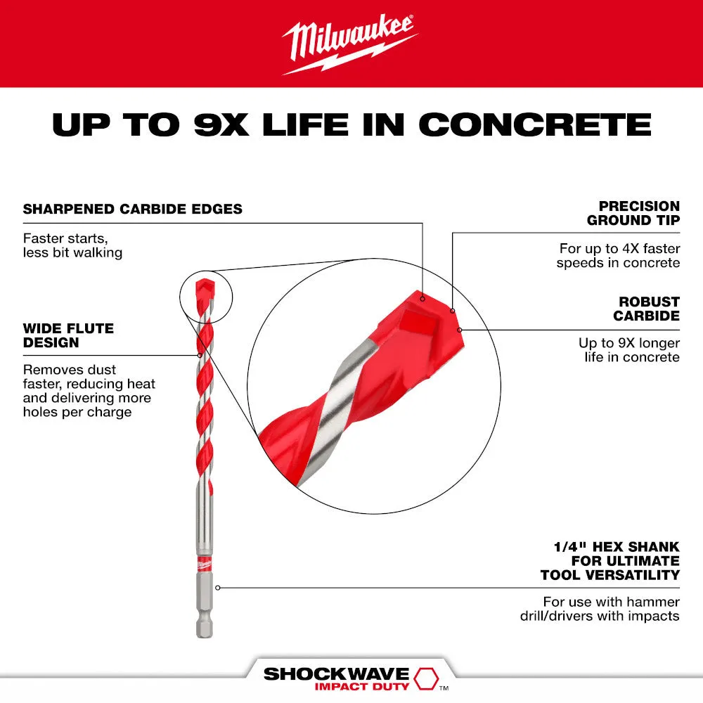 Milwaukee 48-20-9017 5/16" x 10" x 12" Carbide Hammer Drill Bit