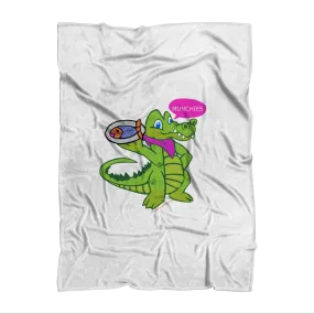 Munchies the Crocodile Sublimation Throw Blanket