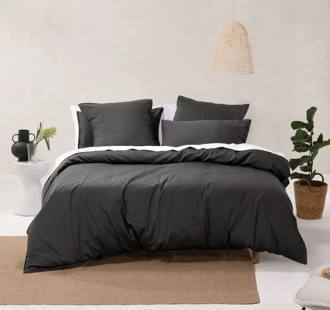 Nara 400THC Bamboo Cotton Standard Pillowcase Charcoal