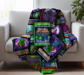 Neon Scary Books Blanket