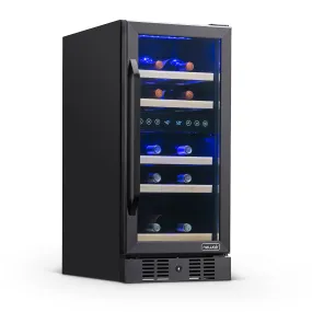 Newair® 29-Bottle 14.8" Black Built-In Dual Zone Wine Fridge