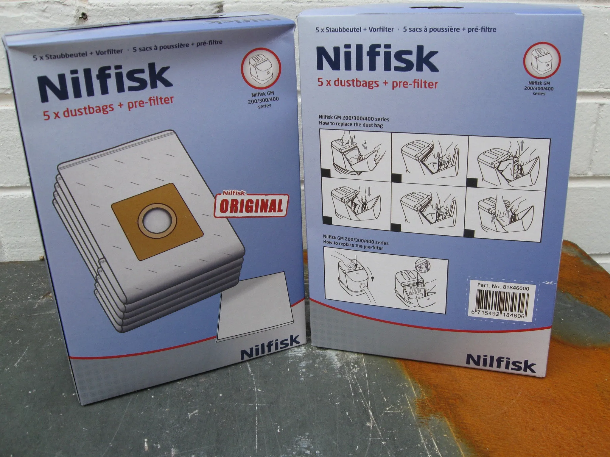 Nilfisk GM200 GM300 and GM400 Dustbags 5 pack NOW OBSOLETE see 107407940