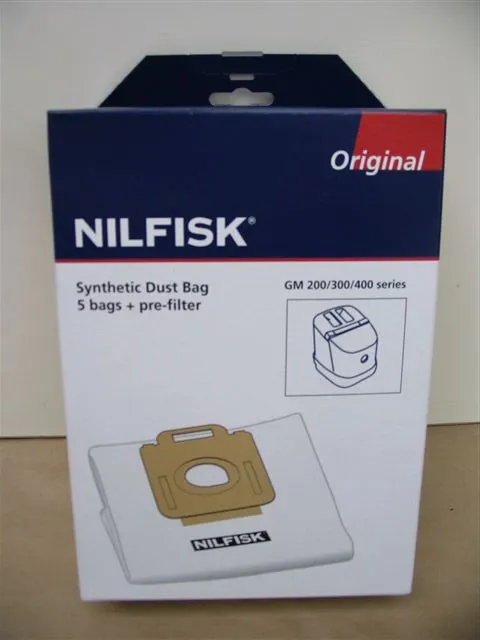 Nilfisk GM200 GM300 and GM400 Dustbags 5 pack NOW OBSOLETE see 107407940