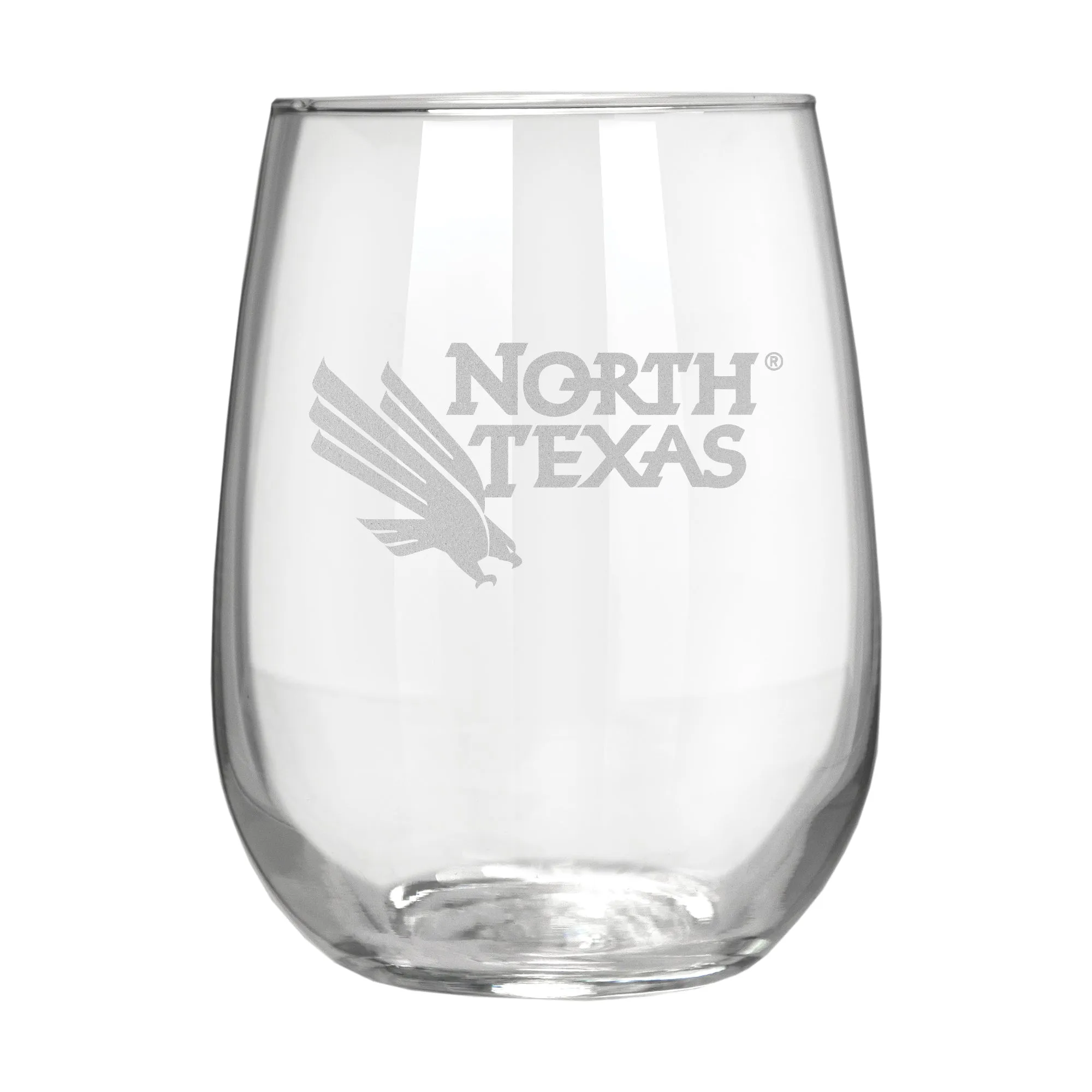 North Texas Mean Green 17 oz. Stemless Wine Glass