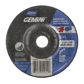 Norton 4 x 1/4 x 5/8 In. Gemini Grinding Wheel 24 S BDA T27 25 Count