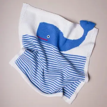 Organic Whale Lovey / Baby Security Blanket (Handmade)