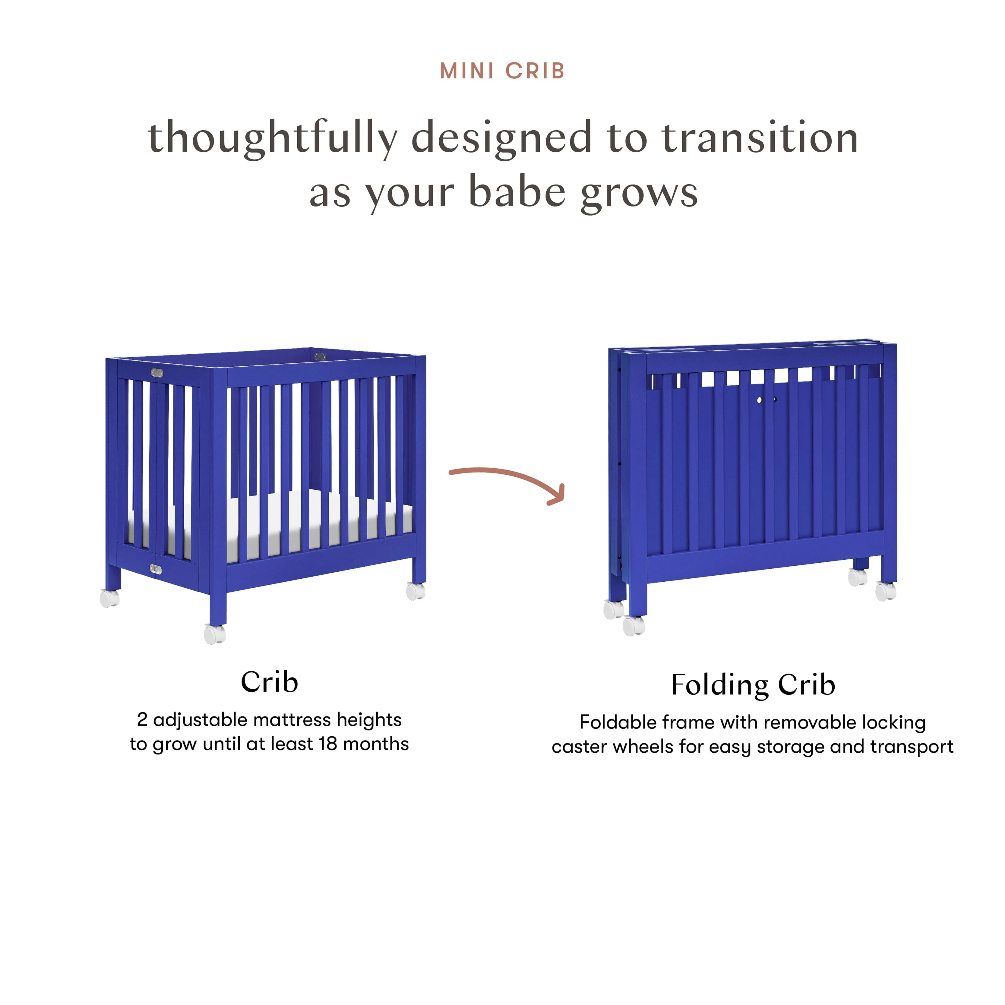 Origami Mini Crib | Cobalt