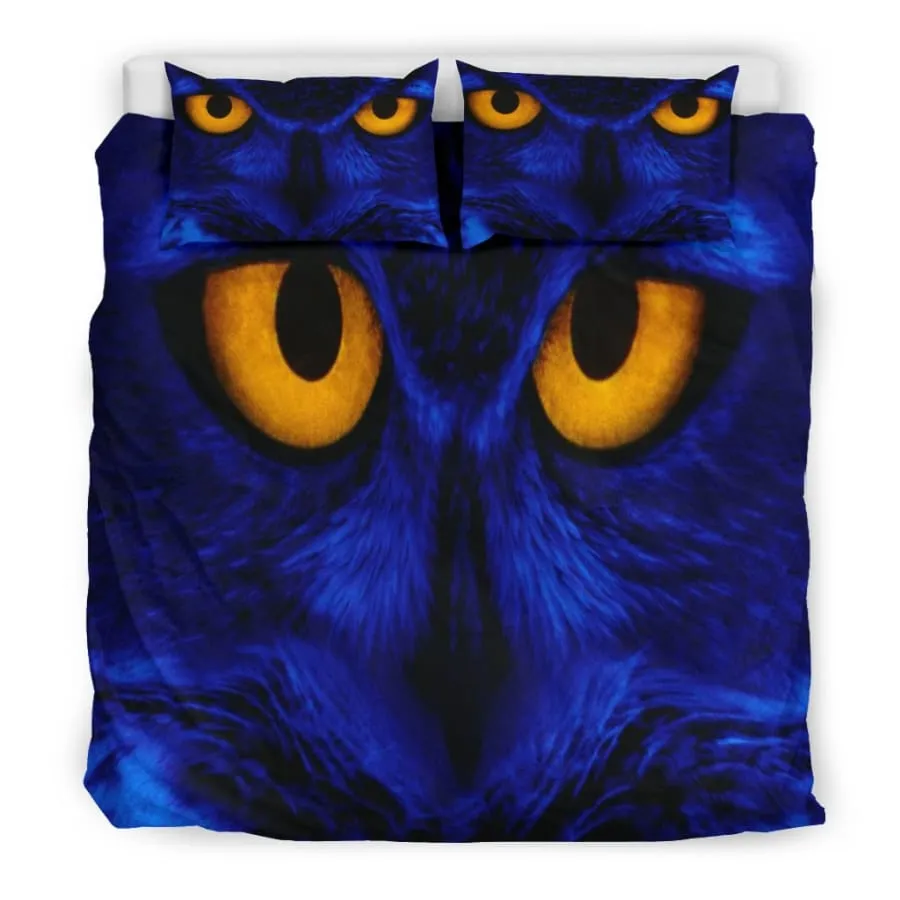 Owl Eyes Doona Bedding Set| Owl Lover Bedding US King/Queen/Full/Twin Size