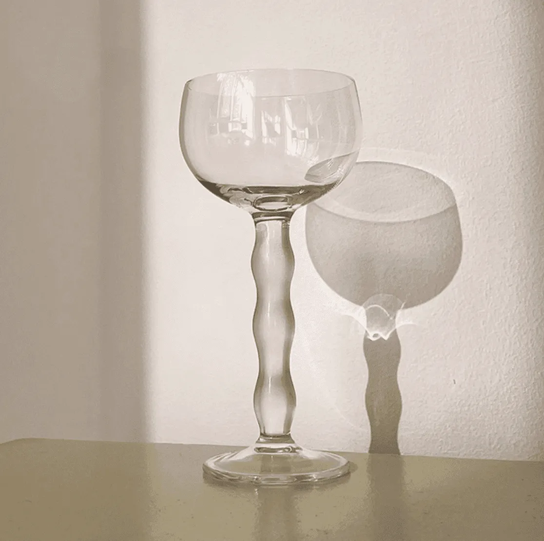 Palms Frosted Handle Goblet & Cocktail Glass