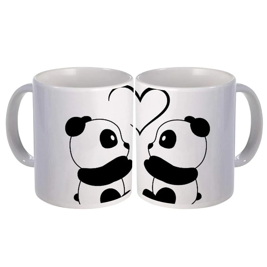 PANDA PRINTED COUPLE MUG 350ML - PACK OF 2