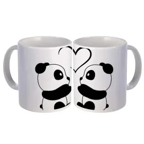 PANDA PRINTED COUPLE MUG 350ML - PACK OF 2