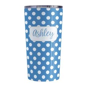 Personalized Blue Polka Dot Tumbler Cup