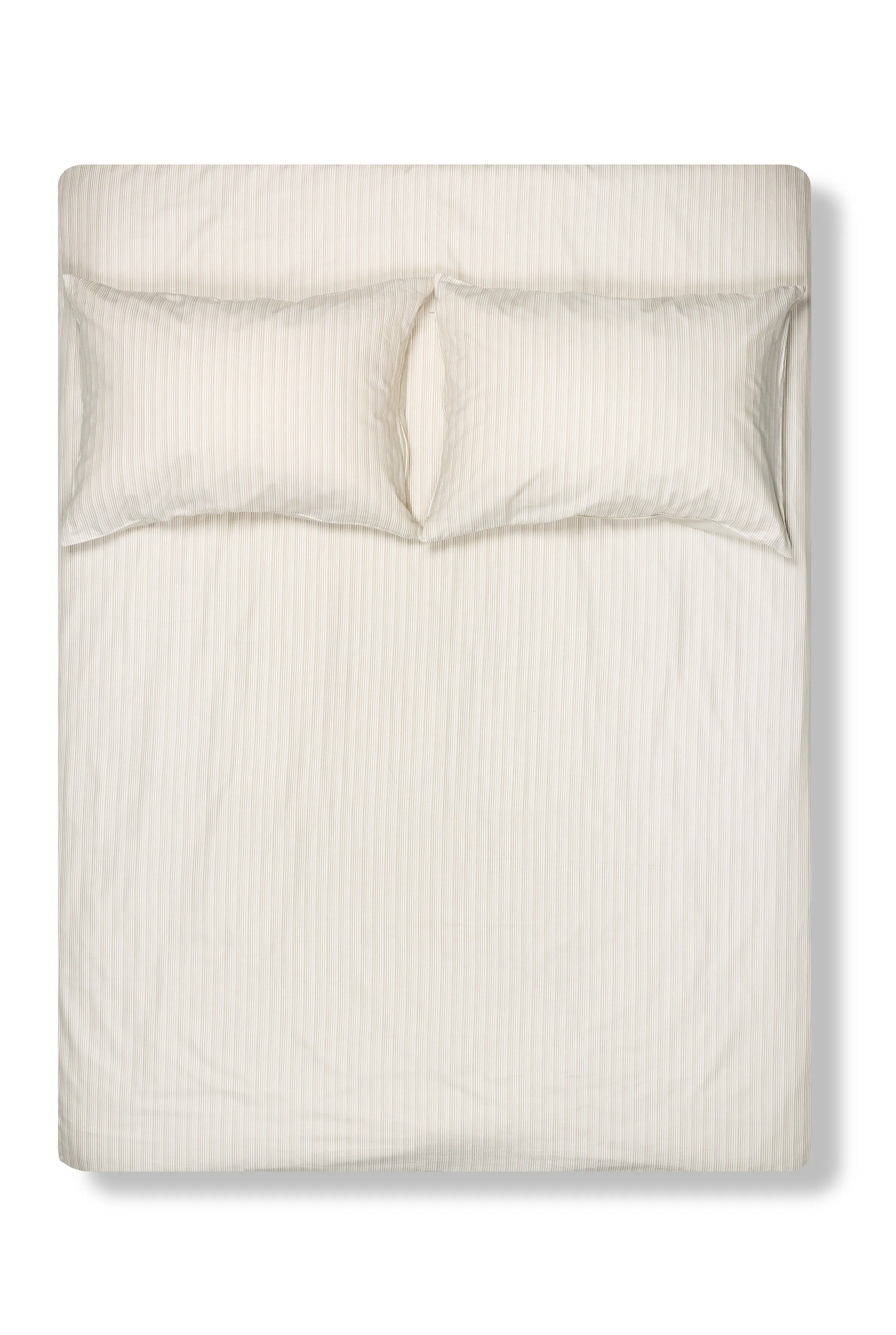 Pima Cotton Percale Bedding "Burano Stripes" - Sand Stripe