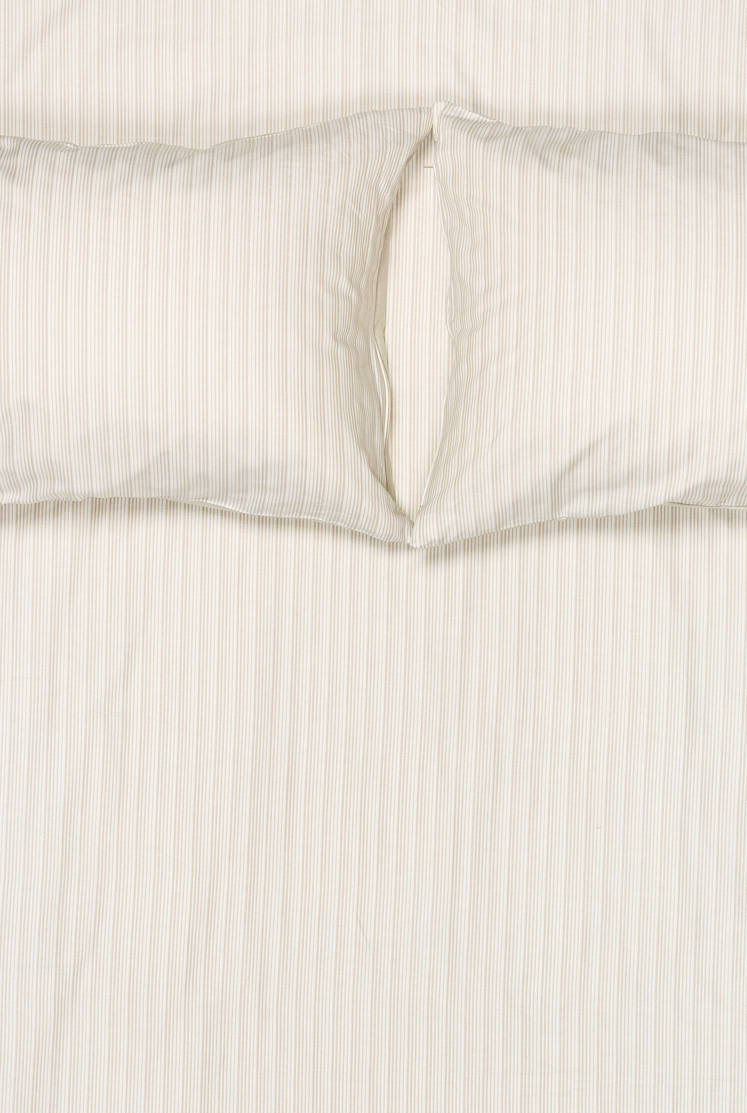 Pima Cotton Percale Bedding "Burano Stripes" - Sand Stripe