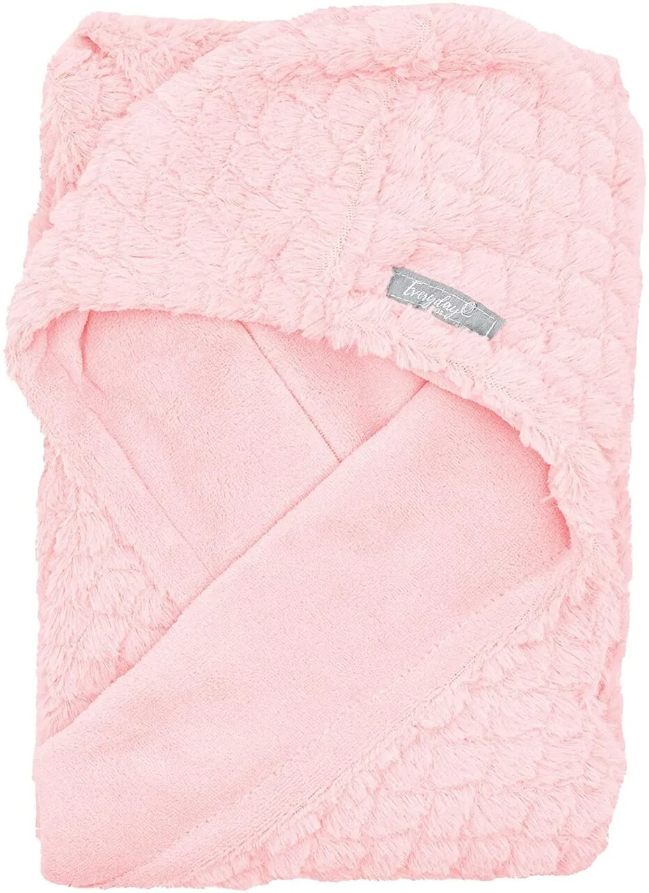 Pink Plush Hooded Car Seat Blanket