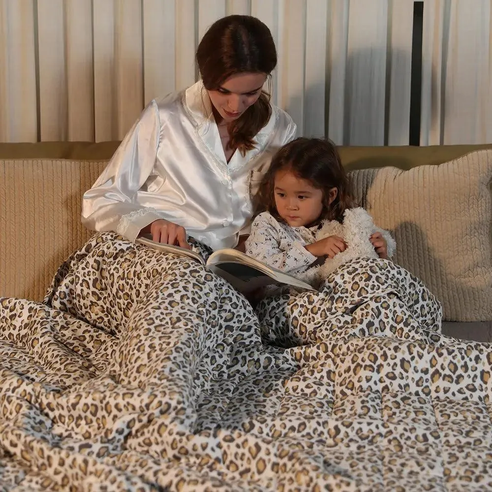 Premium Cotton Weighted Blanket- Leopard Print