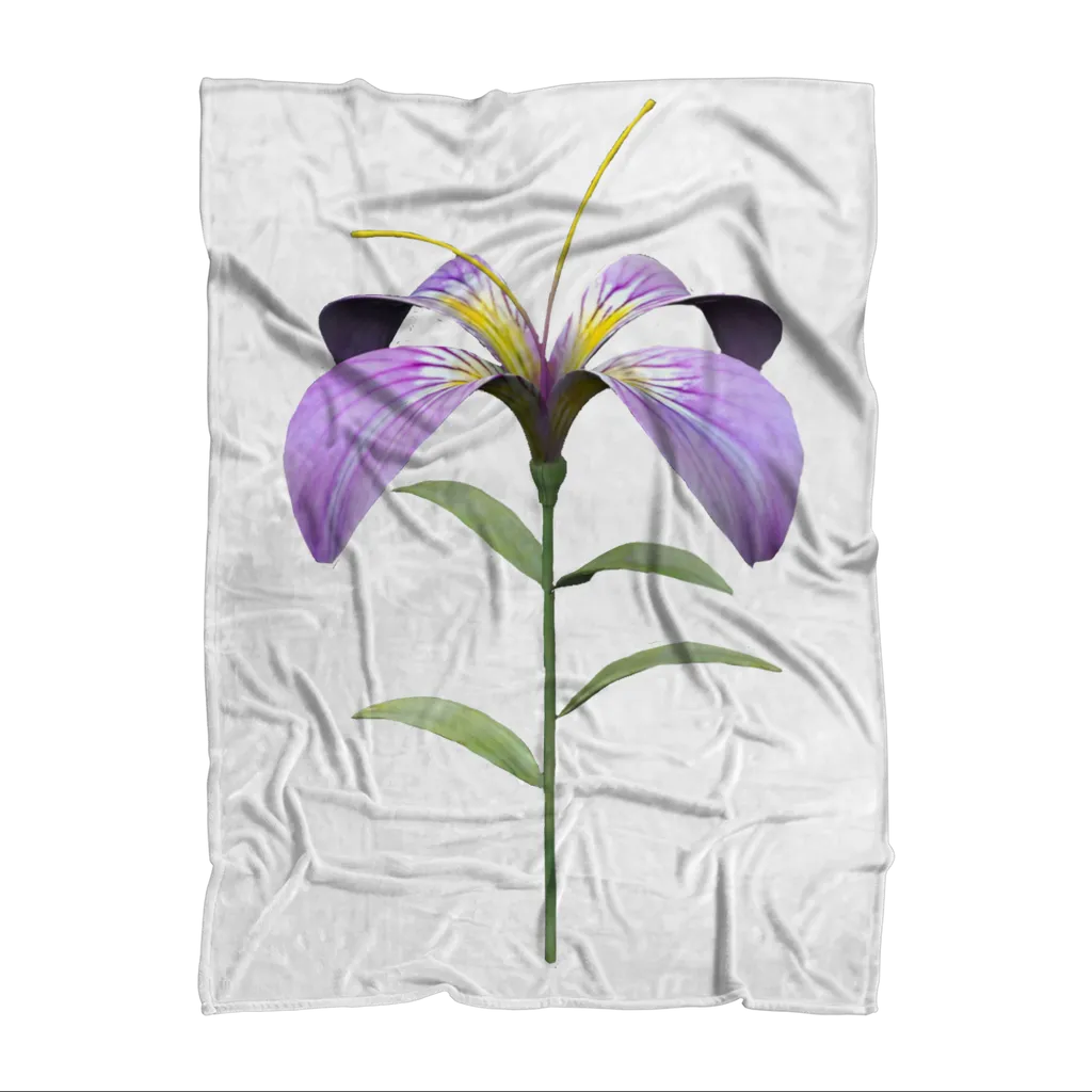 PurpleFlower2 Sublimation Throw Blanket