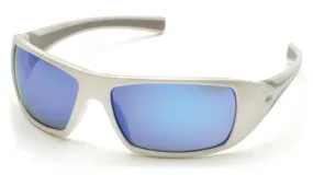 Pyramex SW5665D Goliath White Safety Glasses W/ Ice Blue Mirror Lens (12 each)