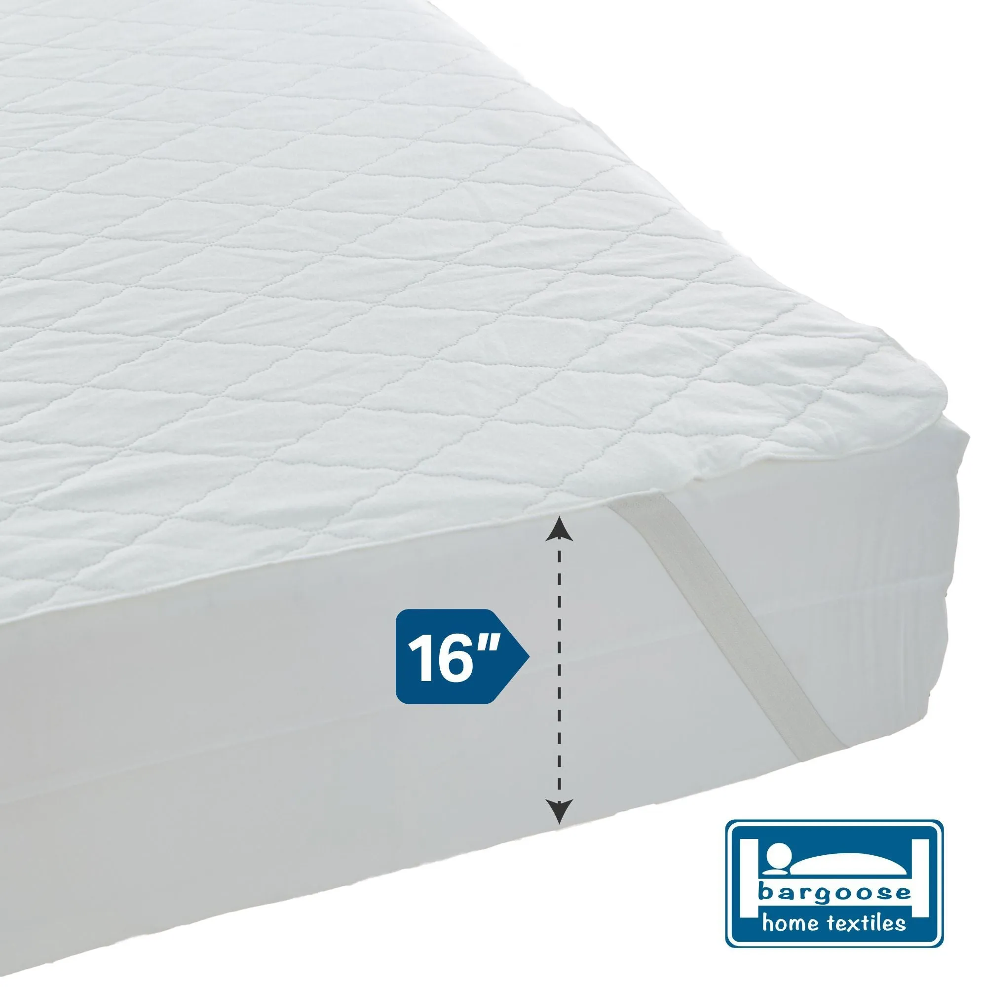 Quilted Waterproof Mattress Pads - Anchor Band and Fitted Style Available