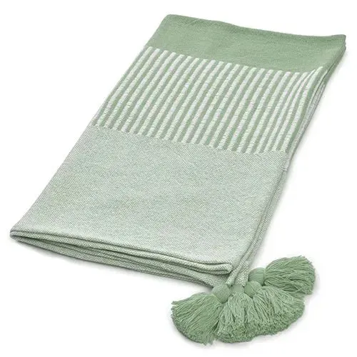 Radial 80279PGW Pastel Green/White Throw White