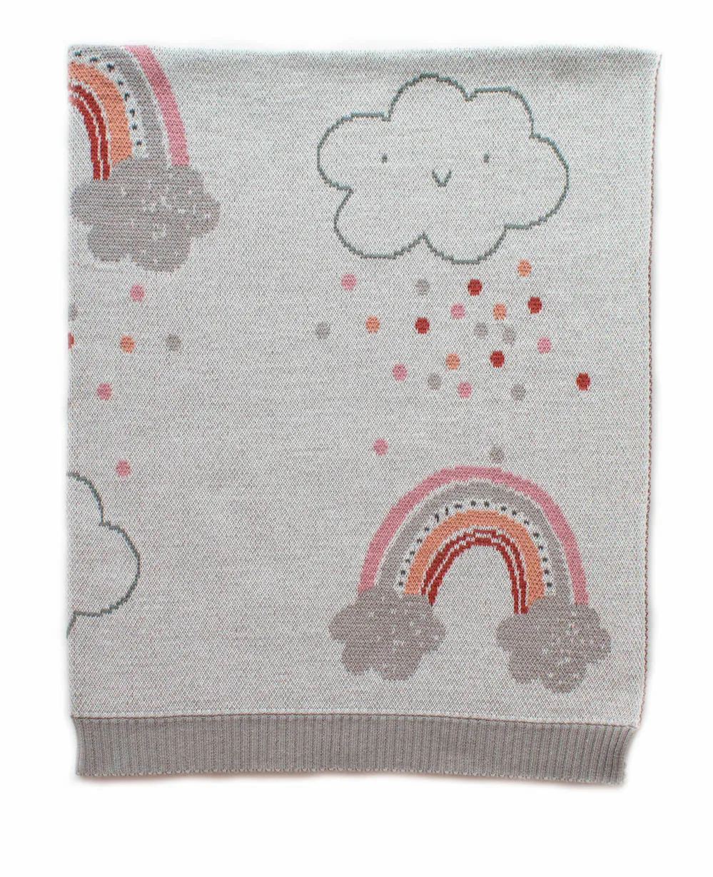 Rainbow Cotton Knit Baby Blanket Indus Design