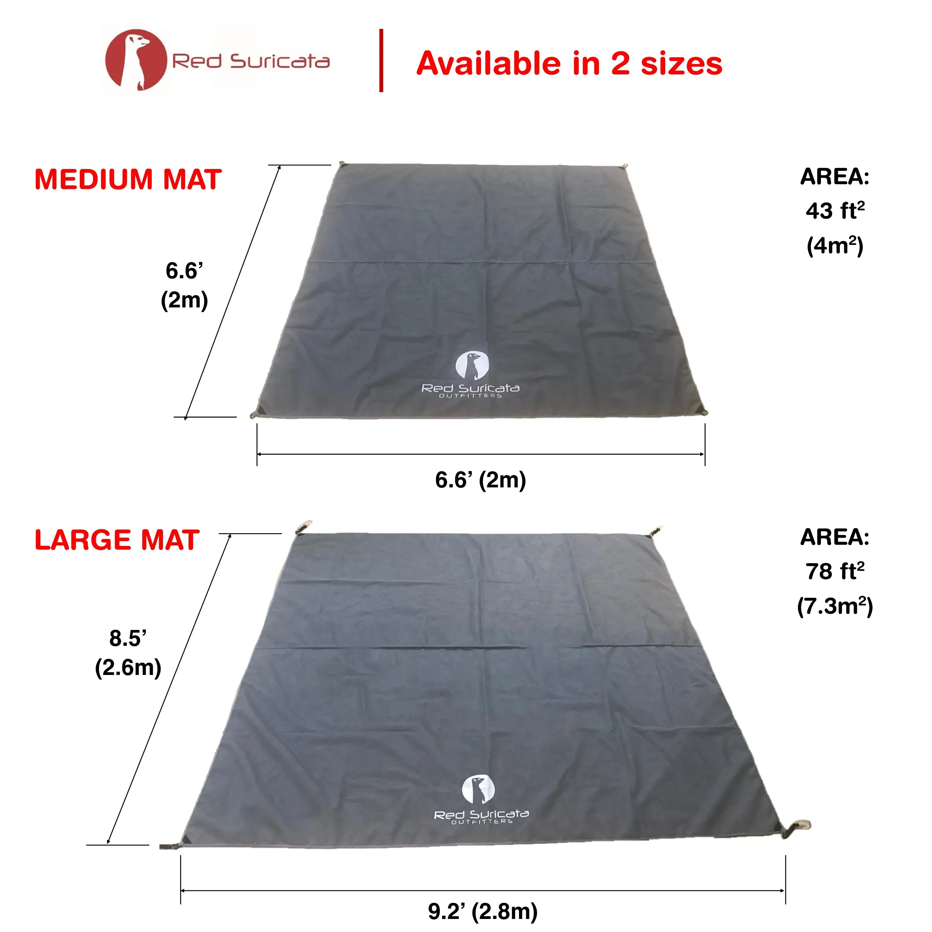 Red Suricata Black Sand Free Beach Mat Blanket – Compatible with Black Beach Sun Shade Canopy