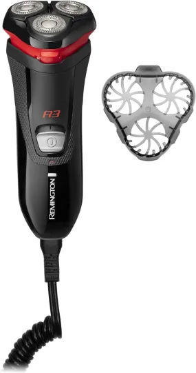 Remington R3 Men's Electric Shaver (Corded Use, Dry Shave, Rotary Shaver, Dual-Track Blades, Pivoting Neck, Pop-up Detail Trimmer, 3-Day Stubble Styler Guard, Cleaning Brush) R3000