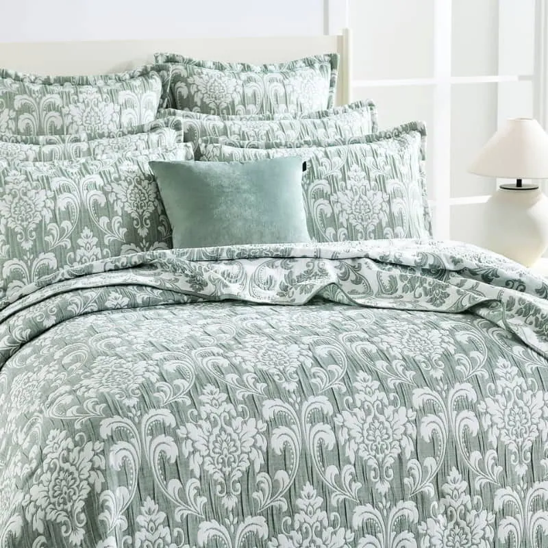 Renee Taylor Tahlia Jacquard Jade European Pillowcase