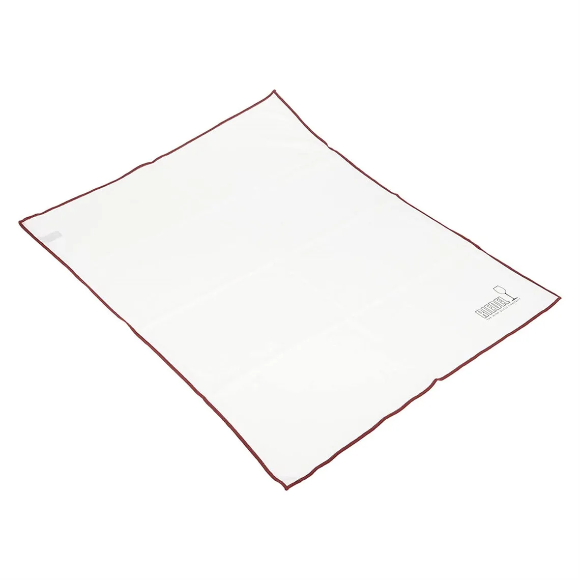 Riedel Microfibre Cleaning Polishing Cloth - White with Burgundy Trim