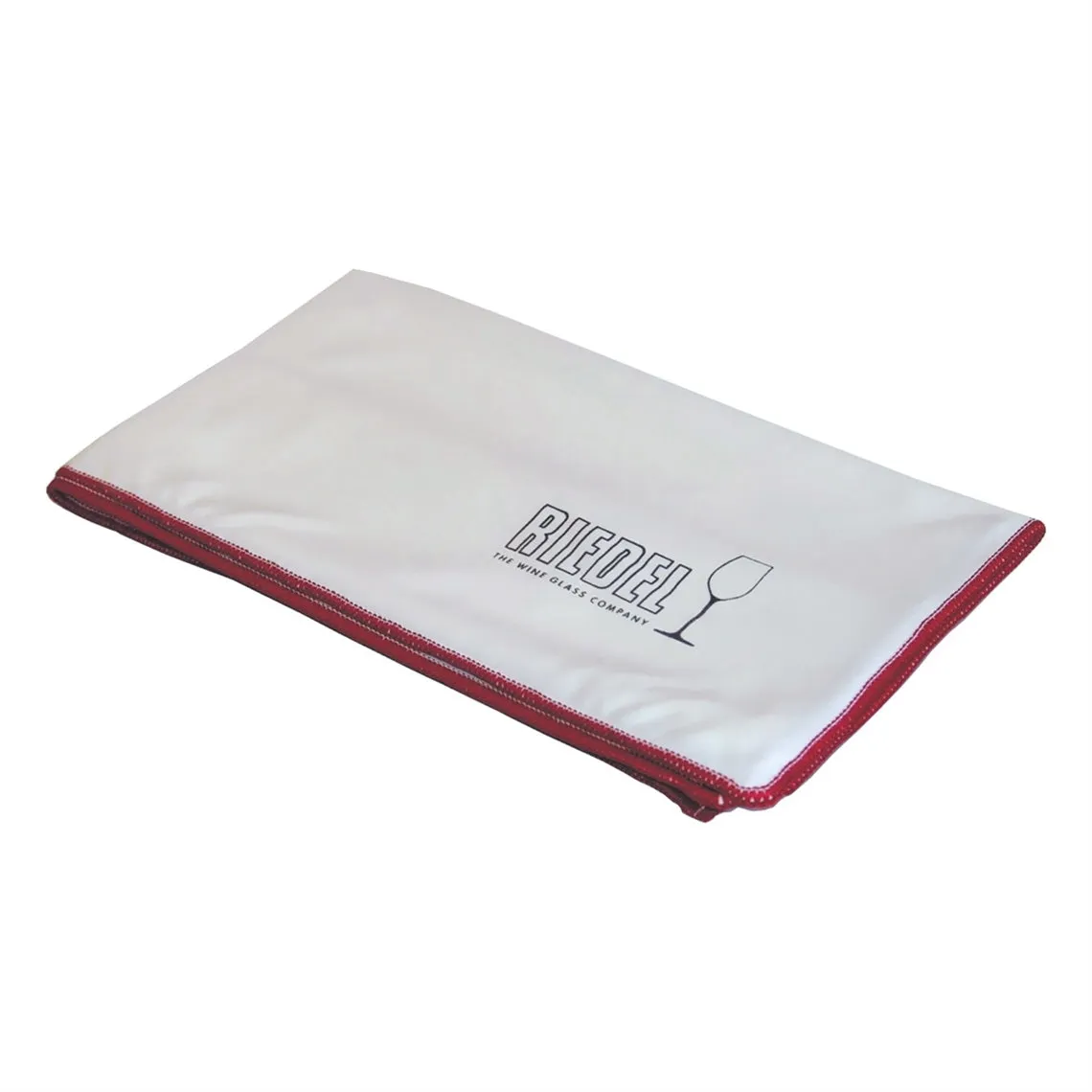 Riedel Microfibre Cleaning Polishing Cloth - White with Burgundy Trim