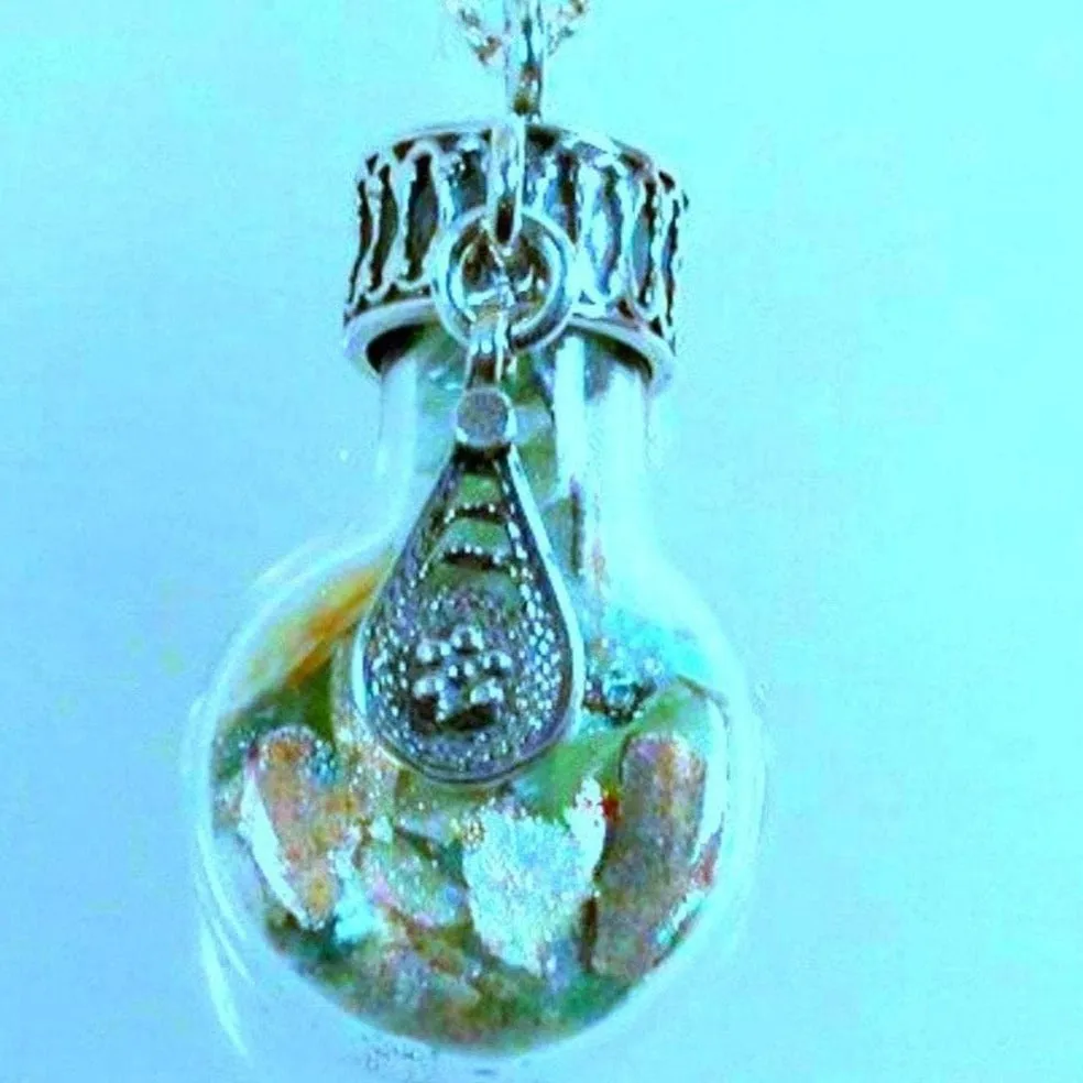 Roman Glass Necklaces Sterling Silver Roman Glass in a Bottle Necklace