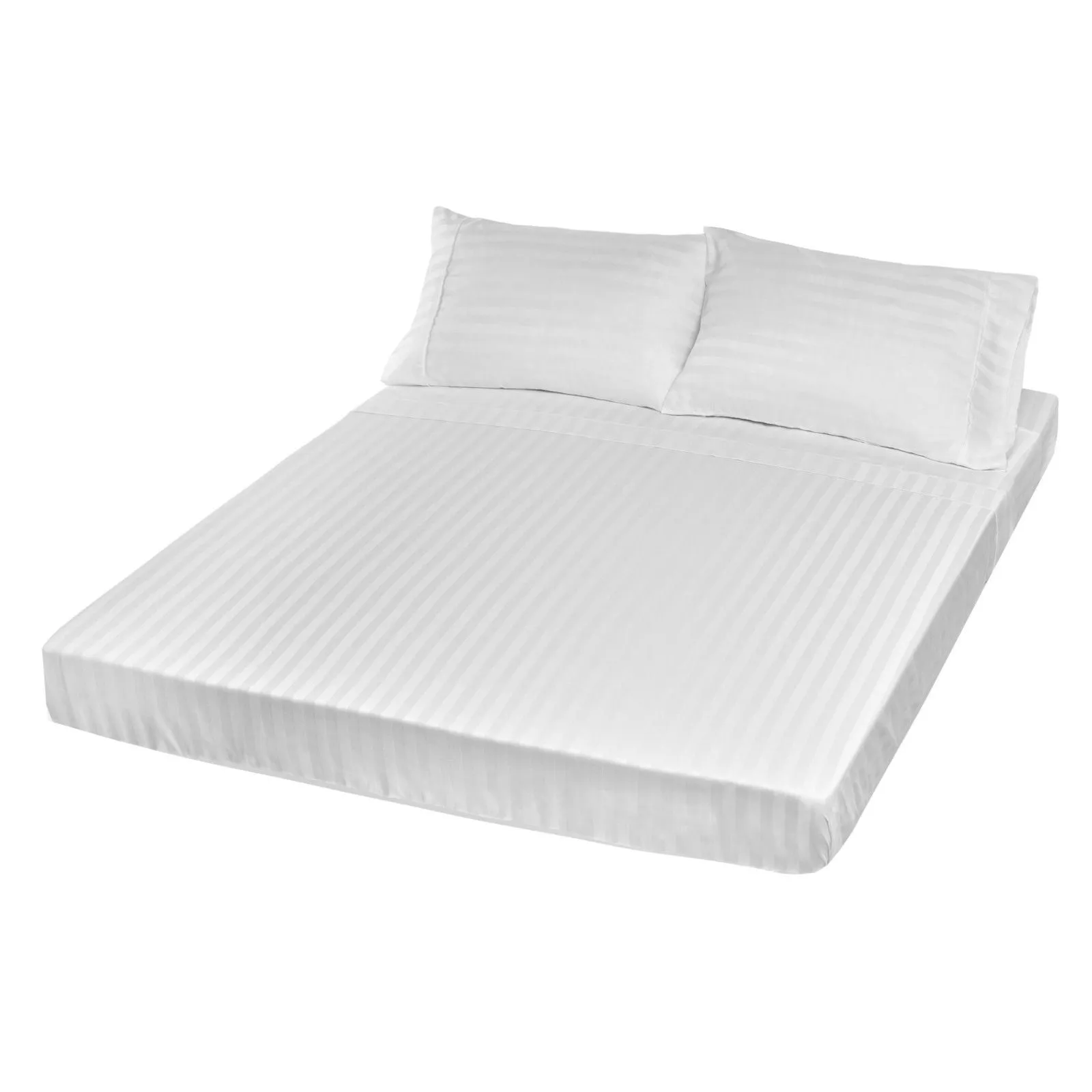 Royal Comfort 1200TC Sheet Set Damask Cotton Blend Ultra Soft Sateen Bedding Queen White