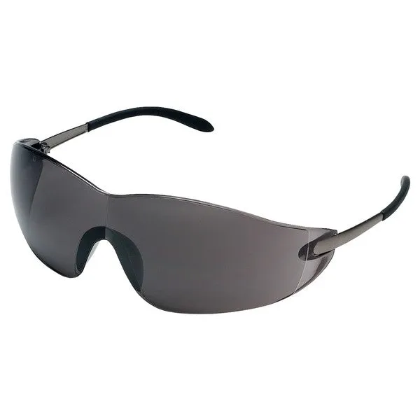 S2112 MCR Safety S21 Series Safety Glasses, Gray Lens, Metal Chrome Metal Temple