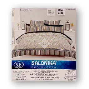 Salonika - Black & Gold Floral Double King Bed Sheet Set - B05