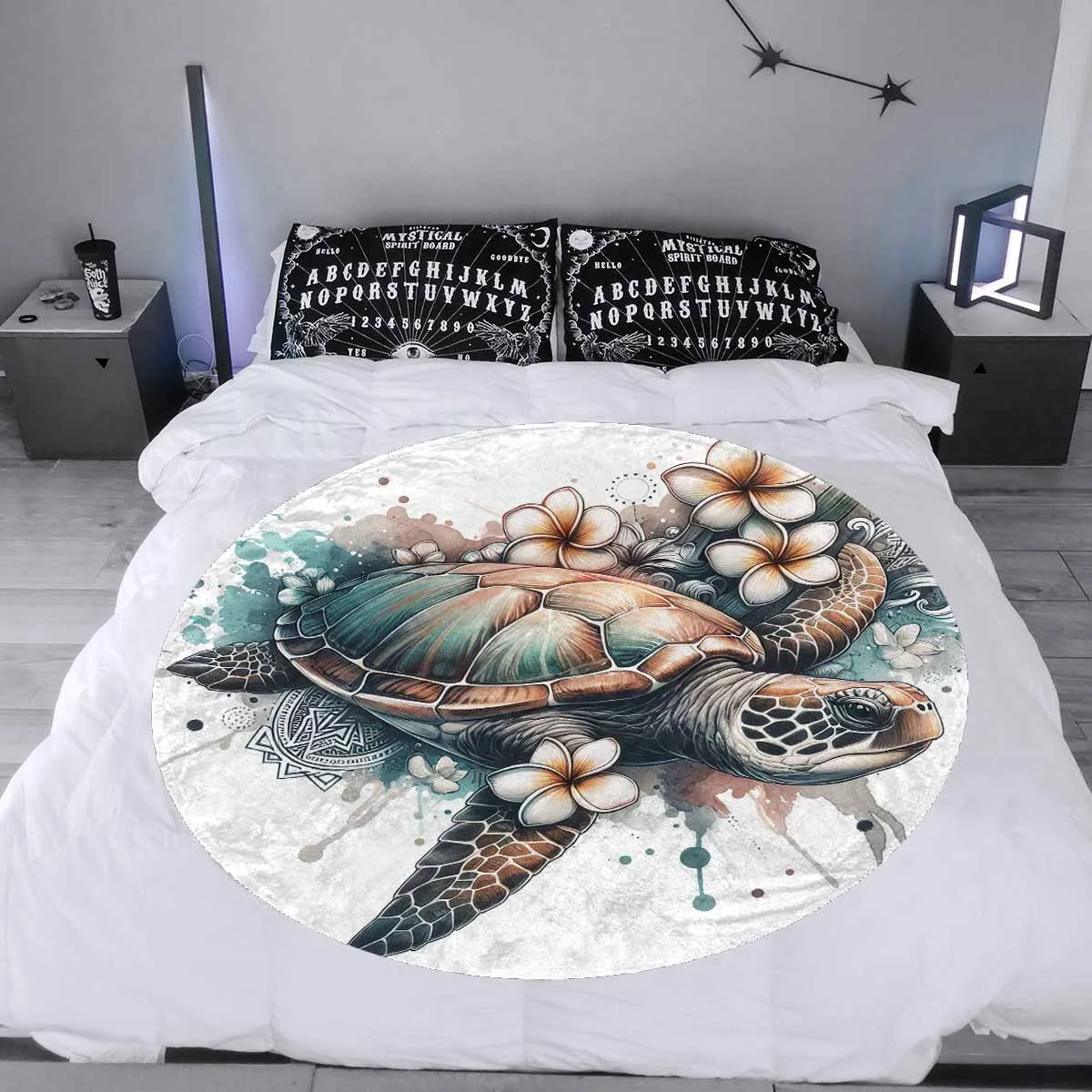 Sea_Animals_Turtle_Awd351101  Circular Micro Fleece Blanket 47"