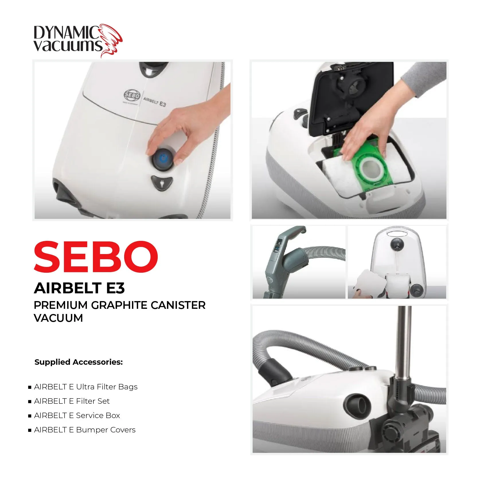 Sebo Airbelt E3 Premium Graphite Canister Vacuum