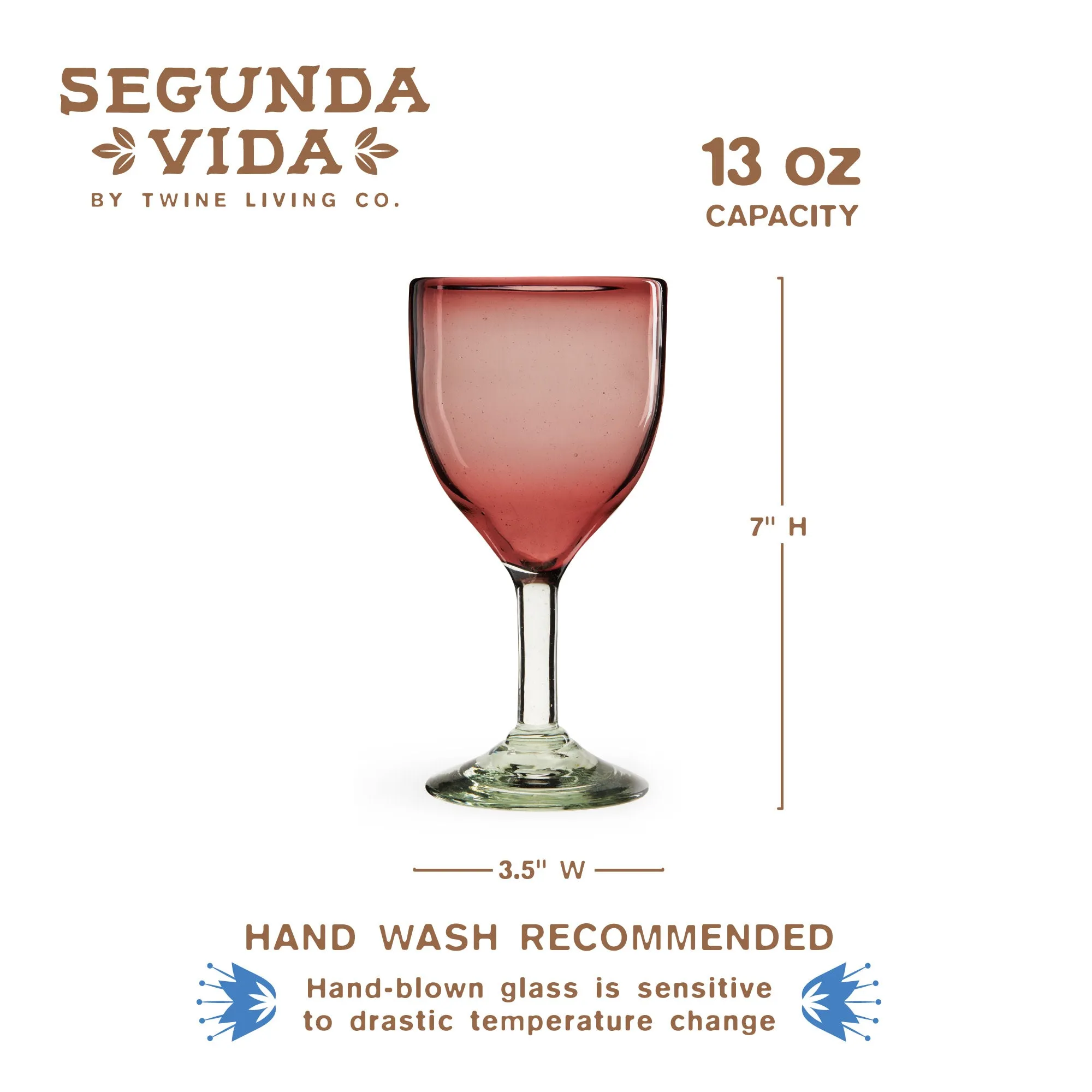 Segunda Vida Rosado Wine Glass Set